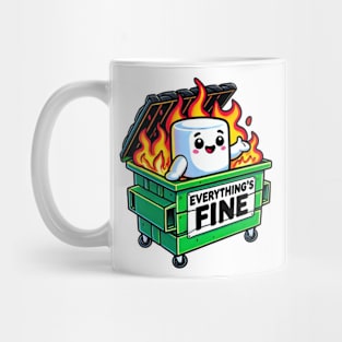 funny dumpster fire everythings fine marshmallow Mug